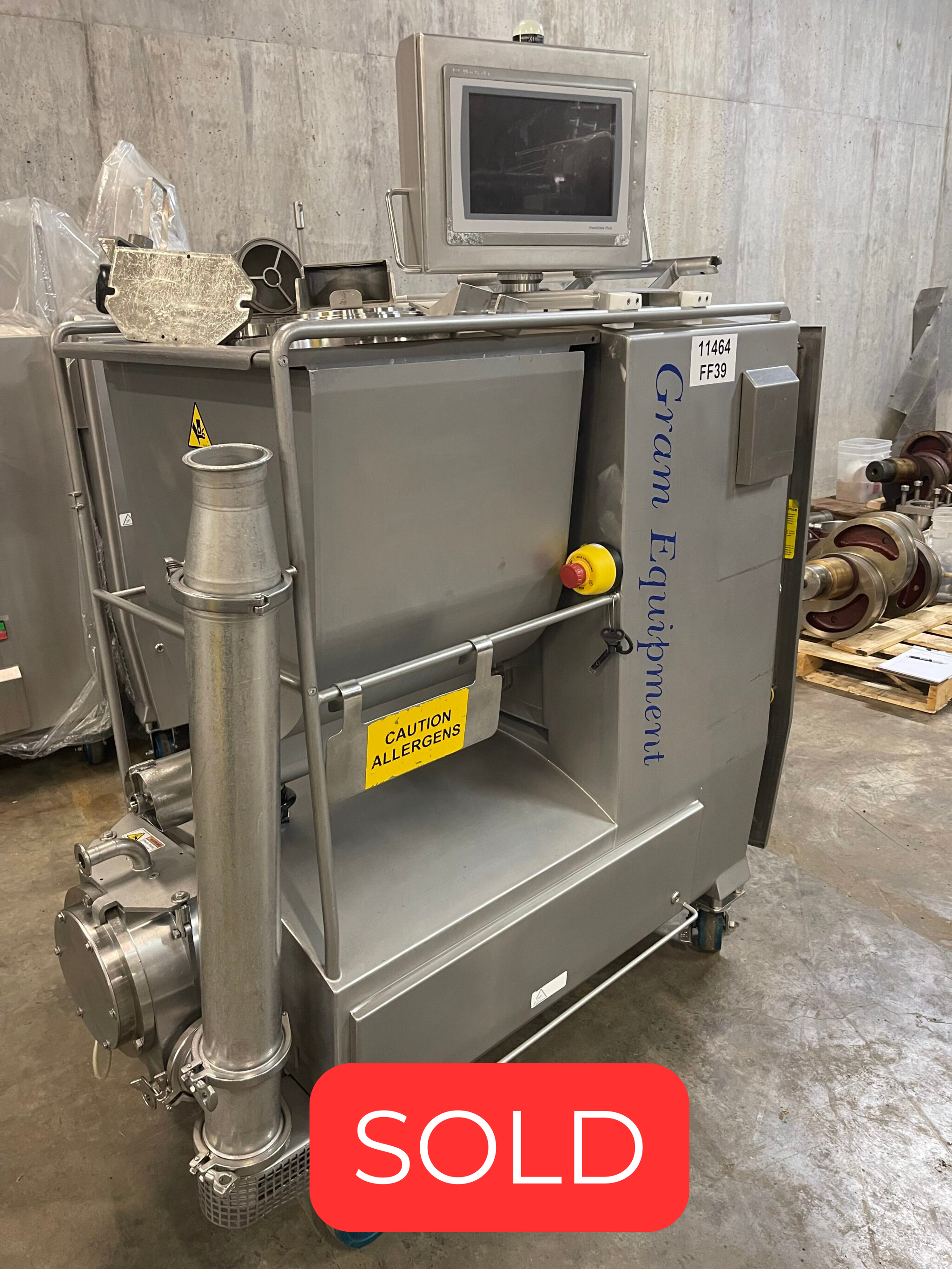 Used Cherry-Burrell Thermutator scraped surface heat exchanger stack, featuring three 6x72" nickel chrome-plated tubes with aseptic heads and standard mutators.